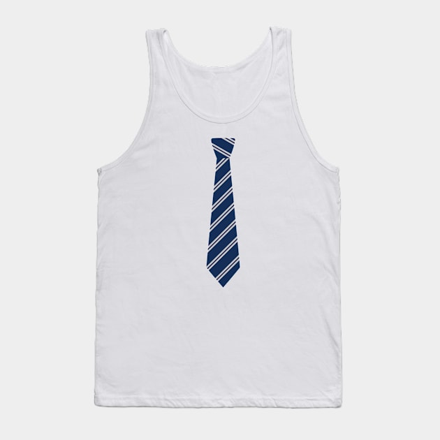 Navy and Silver Tie Tank Top by Sivanov